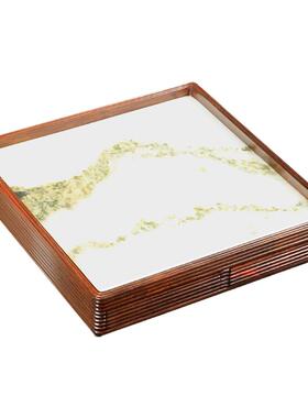 大红酸枝实木书房收纳送礼托盘