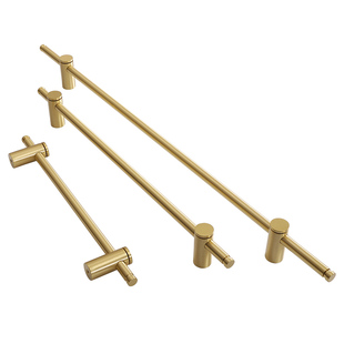 可调节黄铜拉手美式衣柜把手金色1米长柜子轻奢门把手柜门铜拉手