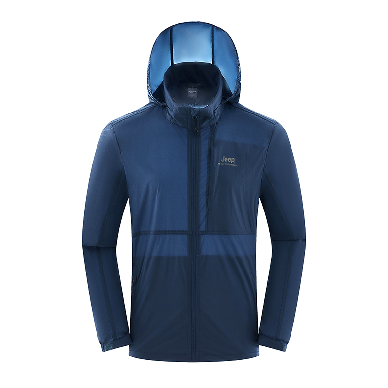 Jeep吉普防紫外线皮肤衣男士透气防水防晒服薄款不闷热弹力外套