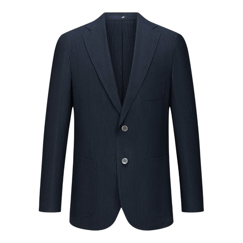 GENTSPACE26年春季新品时尚褶皱肌理舒适混纺西服男士西装外套