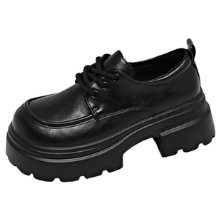 英伦风小皮鞋女2026春季新款百搭乐福鞋小个子增高厚底单鞋33小码