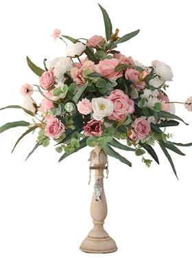 橱窗木质布景道具摆件仿真桌花