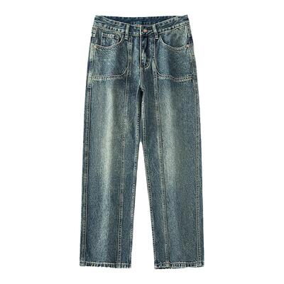 NBKY复古直筒宽松牛仔裤