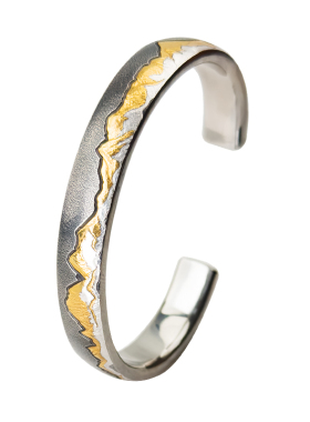 巴赫铁翦金工艺陨铁日照金山手镯