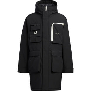 Adidas/阿迪达斯官方三叶草男子运动中长款连帽棉服HS9459