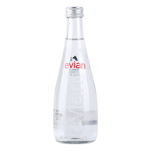 法国进口evian依云矿泉水玻璃瓶330ml*20瓶/箱高端天然弱碱饮用水