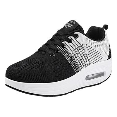 气垫鞋飞织厚底松糕增高摇摇鞋