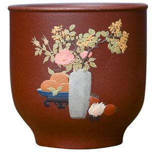 如是茶器主人杯精致泥绘原矿紫泥210cc宜兴紫砂闻香杯功夫茶具