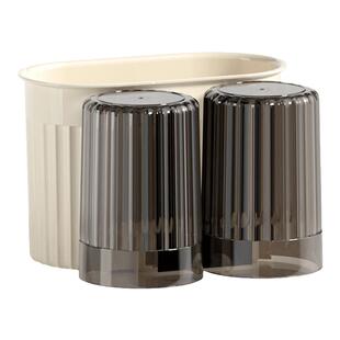 牙刷置物架免打孔漱口杯刷牙杯卫生间壁挂式电动轻奢风放牙膏架子