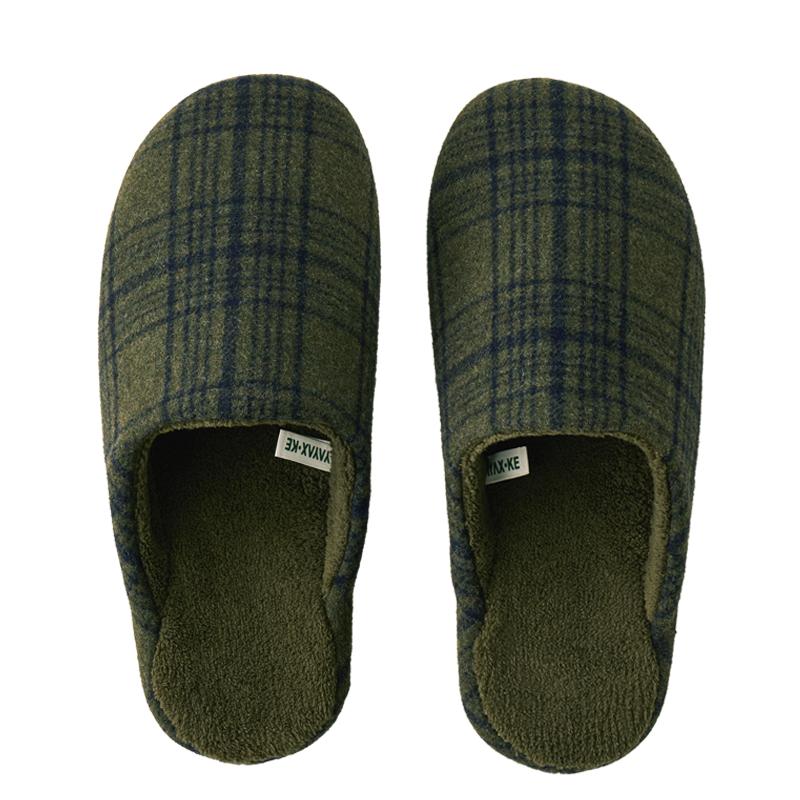 棉拖鞋女秋冬季居家室内加绒保暖格子防滑牛筋厚底高级感棉鞋男士