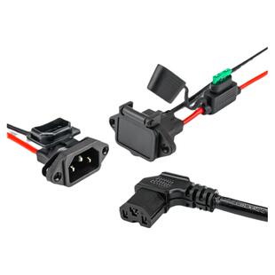 大功率充电T型母头插座三孔电源线品字公头三轮车电池子母插头