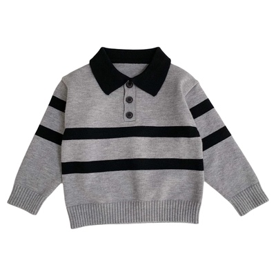 中小童毛衣POLO衫翻领针条纹织衫