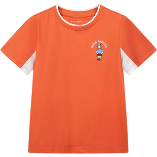 暇步士童装儿童圆领T恤衫26夏新款男童速干短袖女童休闲户外上衣