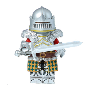 中世纪古欧洲哥特骑武士兵铠甲胄头盔城堡第三方积木人仔拼装玩具
