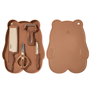 拜格婴儿辅食菜板刀具套装宝宝专用工具家用儿童切菜刀二合一全套