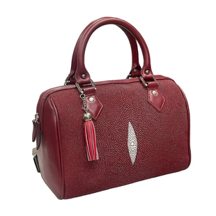 珍珠鱼皮手提包女新款时尚休闲宴会女包厂家直销酒红色掌清仓特价