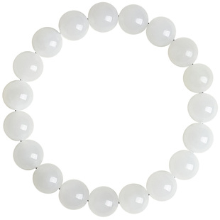 天然和田玉手串女款羊脂玉白玉手串玉石手镯素圈散珠串珠子手饰品