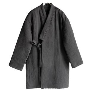 冬季男士休闲中长款斜门襟汉服棉袍中式复古潮流绗棉保暖棉衣棉袄