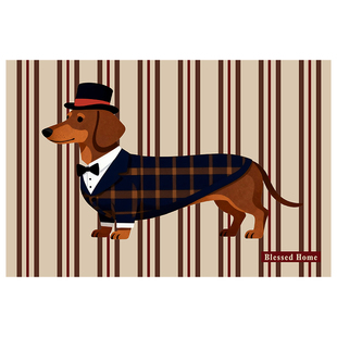 地垫入户门垫中古卡通室外进门专用防滑脚垫玄关家用耐脏丝圈地毯