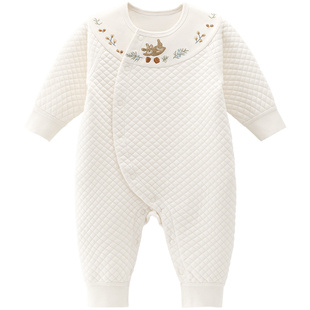 【清仓】宝宝秋冬季蓄热连体衣婴幼儿长袖夹丝棉保暖居家哈衣服