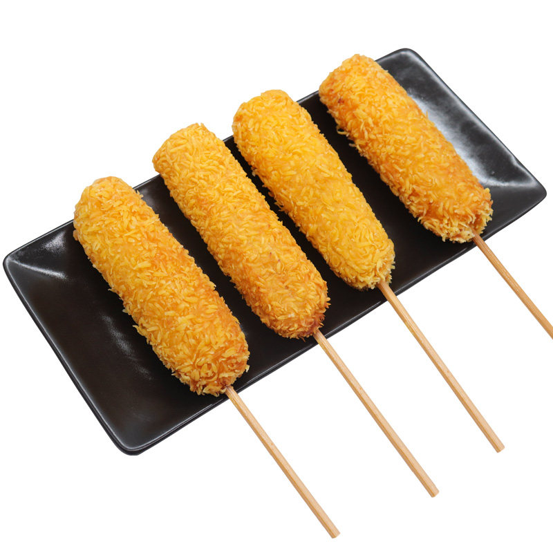 芝士拉丝热狗棒空气炸锅半成品食材网红零食芝士棒韩国油炸小吃