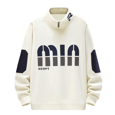 秋冬新款半高领拉链加绒加厚卫衣