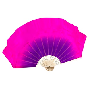 舞蹈扇子大秧歌真丝双面秧歌扇子紫渐变玫红跳舞扇子舞台表演道具