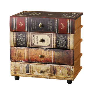 仿真书桌面收纳柜多层抽屉收纳盒中古风杂物整理储物柜高档首饰盒