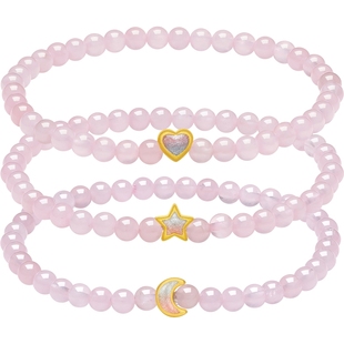 周六福黄金手串女款梦幻糖果屋5D硬金手链珐琅沙面定价情人节礼物