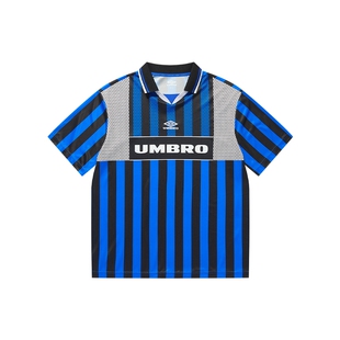 umbro茵宝运动短袖Polo26夏新品男女同款竖条纹翻领吸湿透干球衣