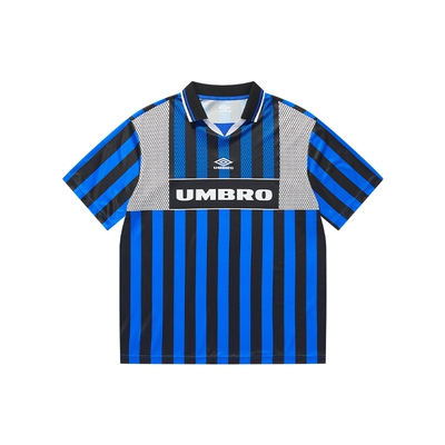 umbro茵宝运动短袖Polo26夏新品男女同款竖条纹翻领吸湿透干球衣