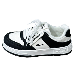 回力黑白熊猫鞋2025冬季新款情侣板鞋加绒棉鞋女款潮流休闲运动鞋