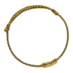 今生矜贵5D足黄金999硬金小金珠方糖三角手工编绳链生日礼物闺蜜