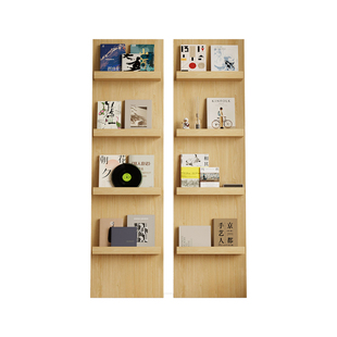 落地杂志架书架靠墙收纳架报刊架奶油风百搭展示架防滑多层置物架