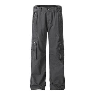 布老哥Blog美式复古多口袋微喇工装裤直筒机能风长裤牛仔K707