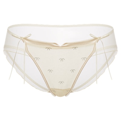 纯欲风丝绒缎面高开叉网纱内裤