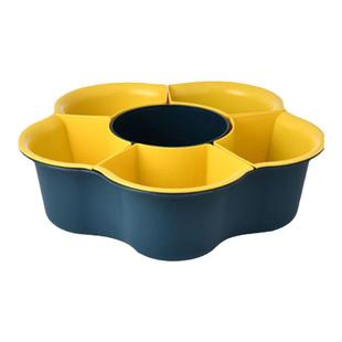 火锅拼盘沥水篮家用水果盘配菜盘双层洗菜盆旋转菜盘厨房分隔菜筐