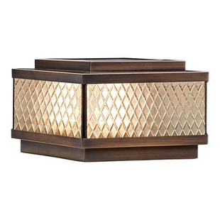 全铜太阳能柱头灯户外庭院灯简约防水别墅围墙灯柱子灯花园门柱灯