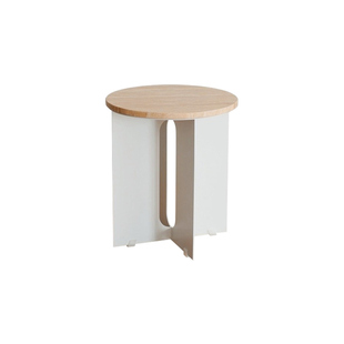 北欧中古风创意黄洞石沙发边几客厅家用角几小户型茶几圆形床头柜