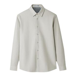 HLA/海澜之家免烫加绒加厚保暖衬衫25冬季新款条纹休闲面试上衣男