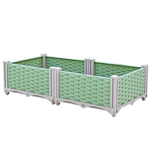 绿色种菜专用箱阳台蔬菜种植箱室外楼顶塑料花盆长方形家庭神器