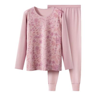 春织中老年秋衣秋裤女纯棉妈妈内衣高低领秋冬季老人保暖套装男士