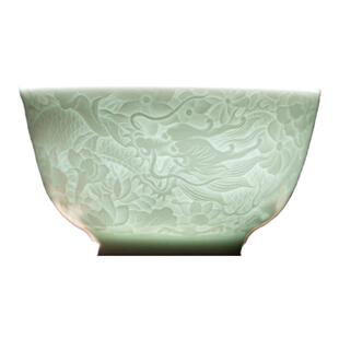 三勤堂影青龙纹单杯主人杯景德镇品茗杯茶杯个人专用高档功夫茶具