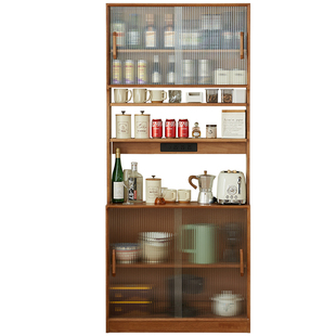 实木餐边柜超薄茶水柜餐桌置物储物柜餐厅高柜靠墙拼合一体收纳柜