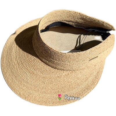 可折叠 空姐小鱼同款 maison kaya HRF0530 拉菲草防晒遮阳空顶帽