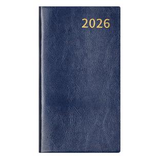 商务日程本2026笔记本a6小本子随身便携复古日历记事本皮面记录本365天日计划本时间管理效率手册可定制LOGO