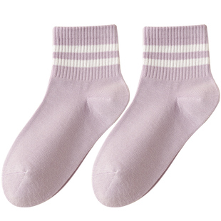 全棉短袜子女纯棉吸汗防臭抗菌中筒春秋季运动透气秋冬款短筒无骨