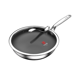 三禾纯钛炒锅0涂层不粘平底煎锅炒菜燃气灶电磁炉通用纯钛无涂层