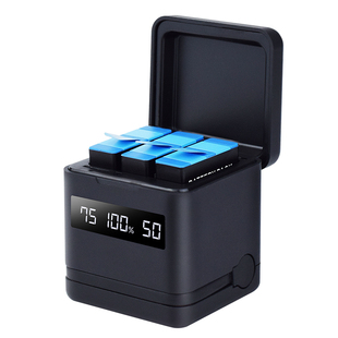 适配GoPro hero12/11/10/9运动相机电池三充充电器套装全解码不弹窗大容量多功能