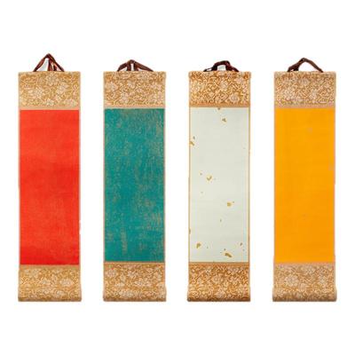 迷你小卷轴蜡染洒金画轴挂画